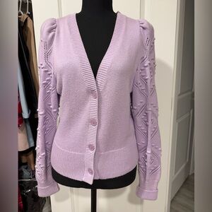 Express Lilac Textured Cardigan